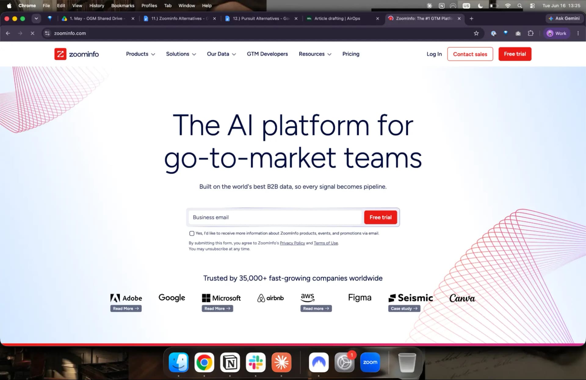 ZoomInfo B2B intelligence platform